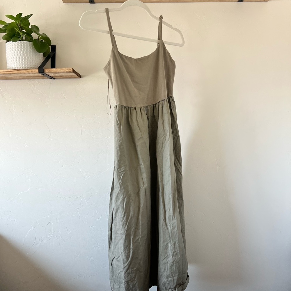 Old Navy Two-Tone Maxi Dress - Beige and Olive